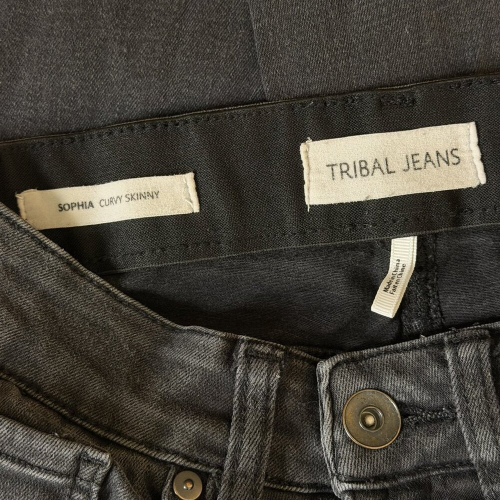 Tribal Jeans Sophia Curvy Lowrise Skinny Jeans Denim Pants Black 0? - Picture 5 of 5